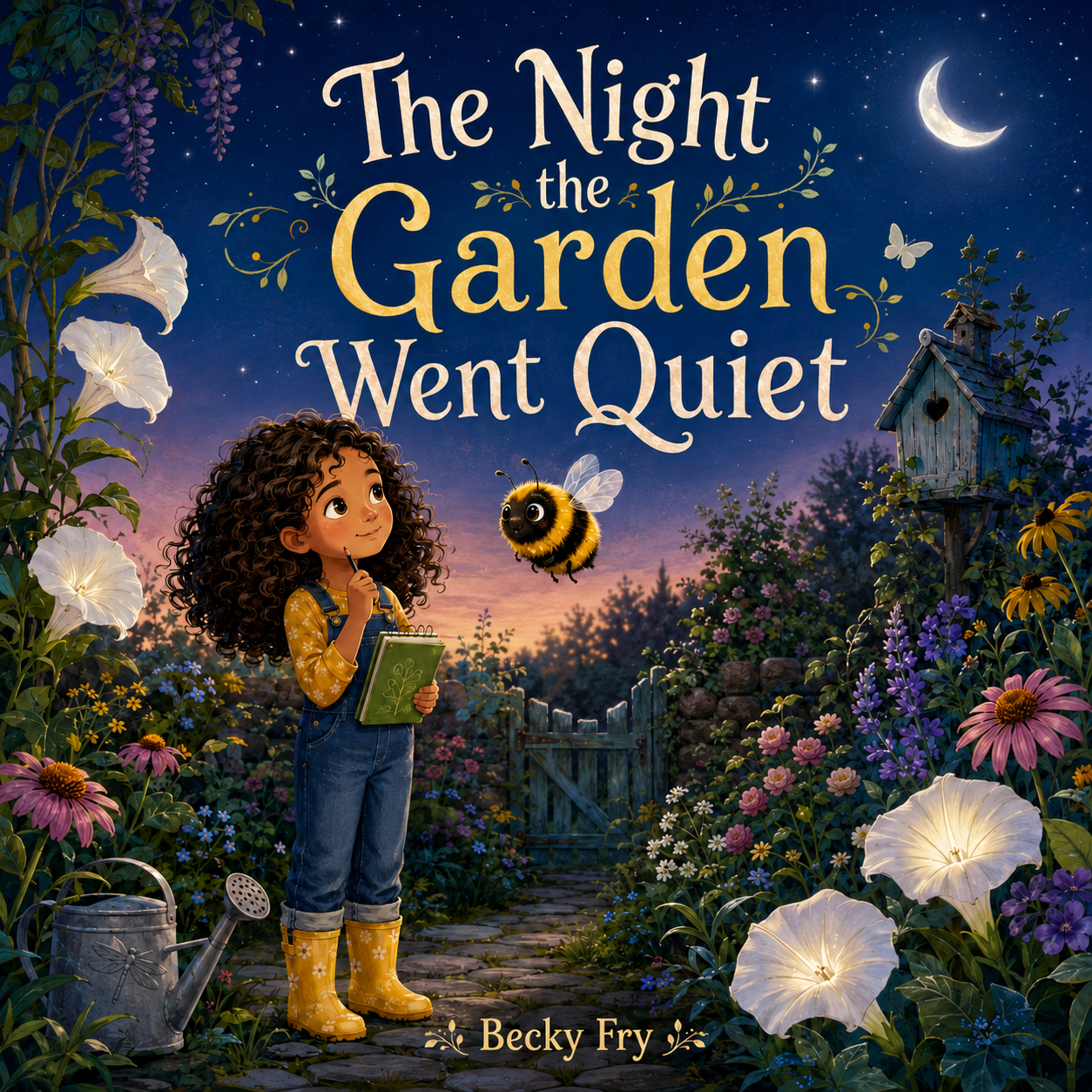 Cover of The Night the Garden Went Quiet, a children’s picture book about pollinators by Becky Fry